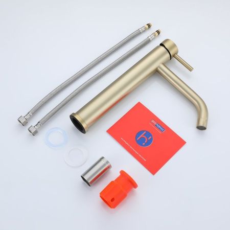 Смеситель для раковины высокий Prohanss P31.15.03, золотой сатин, артикул P31.15.03