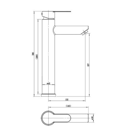 Смеситель для раковины высокий Esko OL25, сатин, артикул OL25