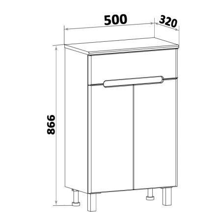 Тумба Runo Парма 50 4620750029142 Белый