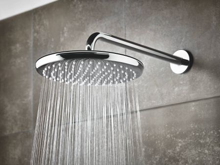 Верхний душ GROHE Tempesta 250, круглый + Душевой кронштейн 380 мм, хром (26663000), артикул 26663000