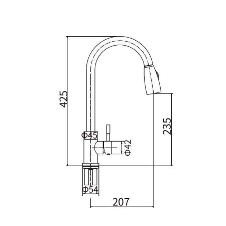 Смеситель для кухни FASHUN A56109-7, черный