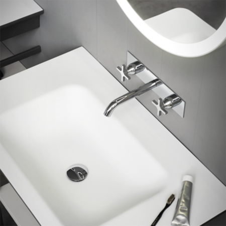 Agape Memory Настенный смеситель для раковины, излив: 150мм, цвет: хром, артикул AMEM322S