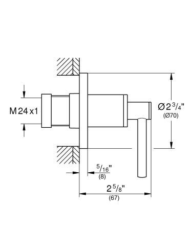 Накладная панель GROHE Atrio New для скрытой вентильной головки (35028000 или 29032000), рукоятка-рычаг, хром (19088003)