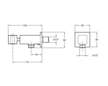 E14791-CP коленное соединение EO с держателем д/ручного душа (хром), артикул E14791-CP