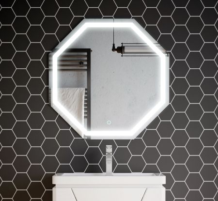 Зеркало LED "Каре 700х700" 8 граней, сенсор, артикул SD-00000853