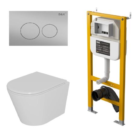 Комплект DQ унитаз DT1026516, инсталляция DI8050127, клавиша смыва DB1529002.2 (DS1021619), артикул DS1021619