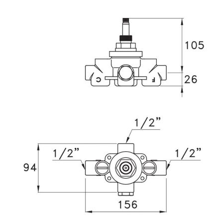 Stella Встраиваемая часть термостатического смесителя для душа IS3293, артикул UN 06000 0000