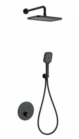 Душевая система с термостатом встраиваемая WONZON & WOGHAND, Черный матовый (WW-D2017-A-MB)