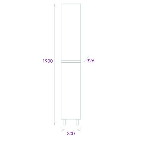 Пенал Onika Милтон 30 напольный, серый/дуб сонома, универсальный, артикул 403078