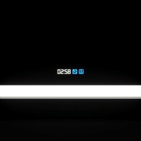 Зеркало LED VLM-2A100-2W  1000x800 c сенсорным выключателем и диммером, часы+антизапотевание, артикул VLM-2A100-2W