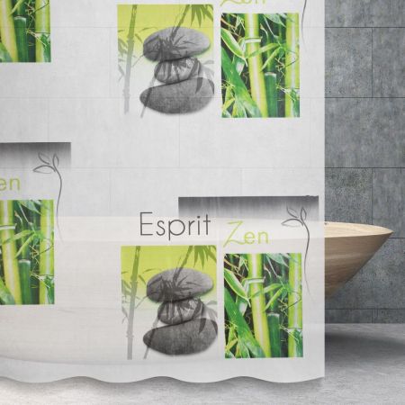 Штора для ванной комнаты Savol S-8PEVA06, камни и бамбук, артикул S-8PEVA06