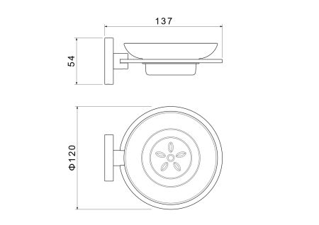 Мыльница AQUATEK, матовый черный AQ4203MB ОБЕРОН, артикул AQ4203MB