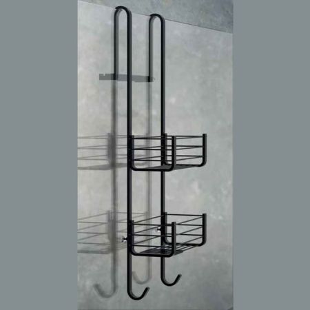 Colombo Complementi Металлическая полочка, на сеткляную дверцу, цвет: чёрный матовый, артикул B9634.NM