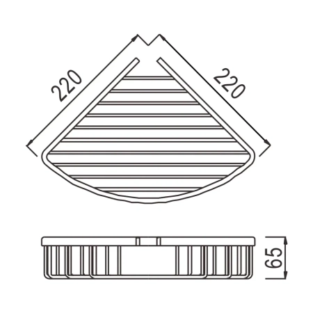 Полка металлическая угловая Rose RW11, хром, артикул RW11