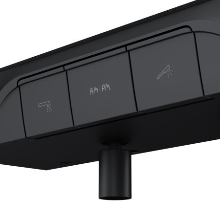 F8F10522 Func, смеситель для душа, кнопочный с полкой, с изливом, черный, артикул F8F10522