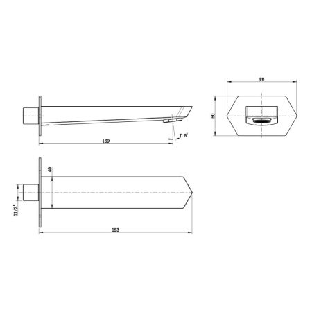 Излив для ванны Lemark встраиваемый (LM3981C ), артикул LM3981C