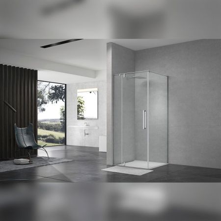 Душевой уголок Terminus Альба квадрат 90х90х220, хром, артикул 3EW90х90C