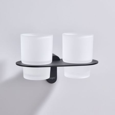 Стакан для ванной комнаты двойной Raglo R300.08.06, черный