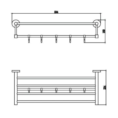 Полка для полотенец Savol S-608745, хром, артикул S-608745