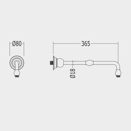 Devon  Кронштейн для верхнего душа 365 мм , цвет: хром, артикул AQ5901CR