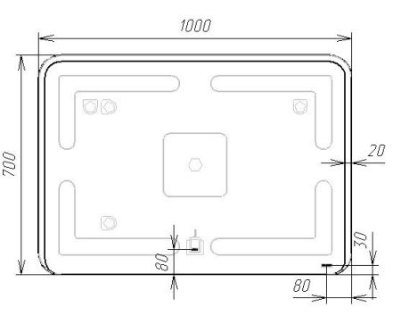 Зеркало VIANT "Бали" 100х70 LED подсветка (VBAL10070-ZLED), артикул VBAL10070-ZLED