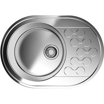 Мойка, OMOIKIRI, Kasumigaura, ширина, мм-650, глубина, мм-460, высота, мм-180, тип установки-встраиваемый, отверстия для смесителя-отсутствуют, с переливом, сифон, донный клапан, декоративный корзинчатый элемент, уплотнительная подкладка в комплекте, мате