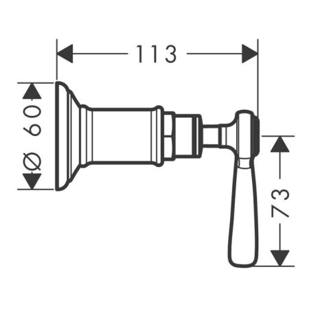 AX Montreux Встраиваемый запорный вентиль, ½’ или ¾ (внешняя часть), цвет: шлифованный никель, артикул 16872820