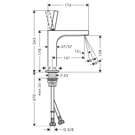 AX Citterio Смеситель для раковины , цвет сталь