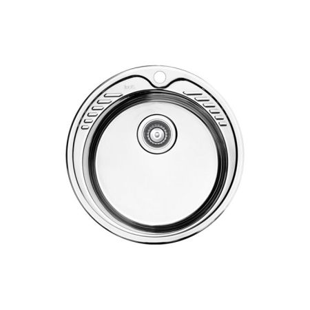 Мойка врезного монтажа с сифоном IDDIS Suno S, нерж. cталь, шелк, D490 (SUN49S0i77S), артикул SUN49S0i77S