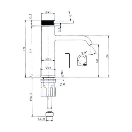 Смеситель на раковину SMARTFLOW SMF0102-A01GD, темный графит