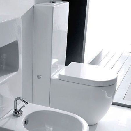 KERASAN бачок напольный UNICA, белый, с механизмом слива GEBERITхром, артикул 2481K1