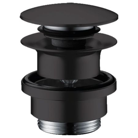 HG Донный клапан для раковин и биде, нажимной, цвет: черный матовый, артикул 50100670