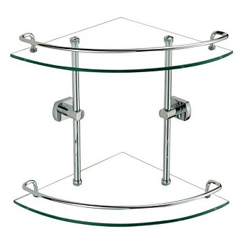 Полка угловая стеклянная Savol S-099322, хром