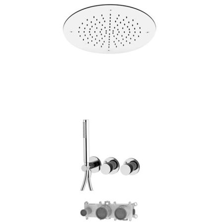 Fima Carlo Frattini Sistemi doccia Смеситель для душа, встраиваемый, термостатический, с ручным душем, на 2 выхода, цвет: хром, артикул F3149WX9R50CR