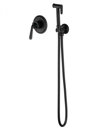 Смеситель с гигиеническим душем встраиваемый WONZON & WOGHAND STEAM, Черный матовый (WW- 88849008-MB), артикул WW-88849008-MB