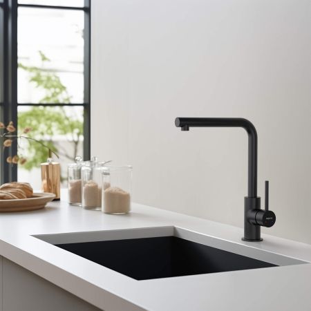 Смеситель для кухни AQUATEK, матовый черный AQ1380MB ЕВРОПА, артикул AQ1380MB