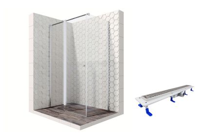 Душевой уголок Ambassador Nord 13011107-ST11, прямоугольный, линейный трап, 120х80, артикул 13011107-ST11