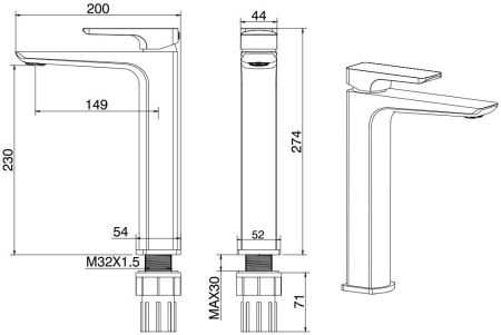 Смеситель для раковины Allen Brau Infinity 5.21002-31 черный матовый, артикул 5.21002-31