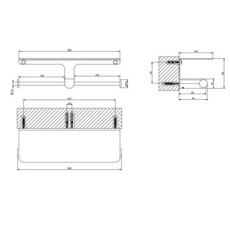 GESSI Rilievo Двойной держатель туалетной бумаги, цвет: nero XL, артикул 59450#299