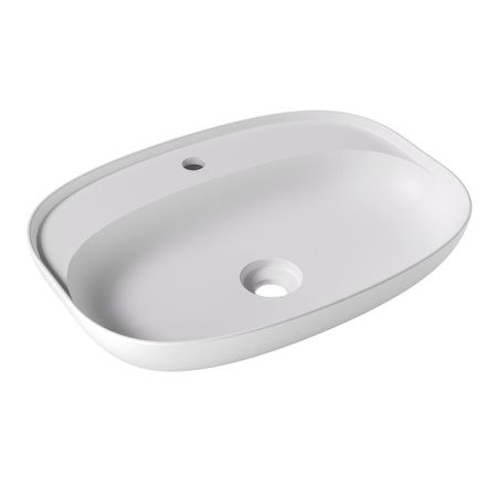 Раковина, Alice, Form, Plan Oval, ширина, мм-600, глубина, мм-450, высота, мм-120, тип установки-накладной (настольный), отверстия для смесителя-1, без перелива, донный клапан-необходимо заказать, материал-керамика, вид грязеотталкивающего покрытия-Aligla