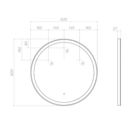Зеркало VIGO Cosmo Comfort 600, артикул 138