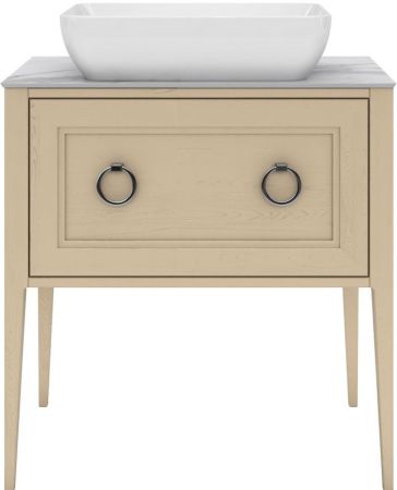 Тумба PLAZA Classic напольная с ящиками 80, капучино матовая, артикул PL.C.80.1+1\CAP