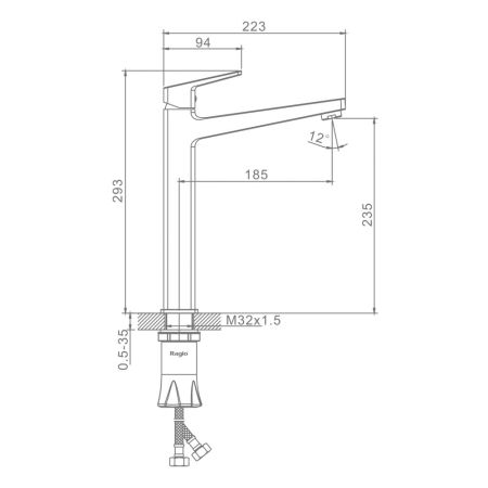 Смеситель для раковины Raglo R30.15.06, черный
