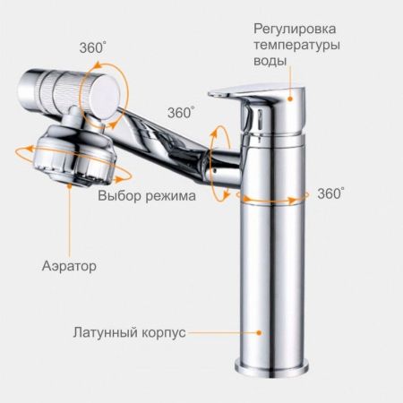 Смеситель для кухни FASHUN A4017, хром, артикул A4017