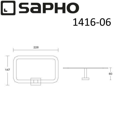 Полотенцедержатель APOLLO прямоугольный, хром, Sapho, артикул 1416-06