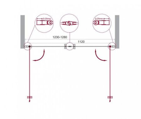Душевая дверь BelBagno ETNA-B-2-140-C-Cr