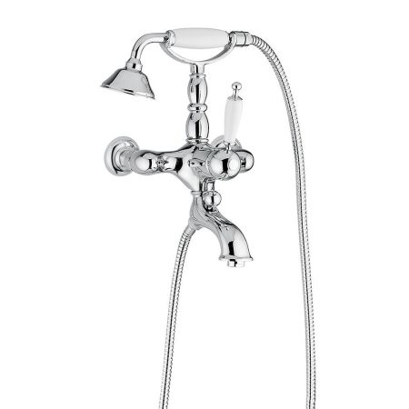 OXFORD Смеситель для ванны моноком. внешний, ручка белая, хром, артикул 19124