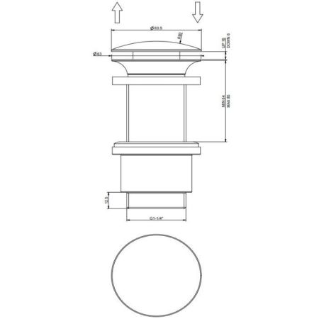 Gessi  Автоматический донный клапан “Stop&Go” для раковины без перелива, цвет: хром, артикул 01423#031