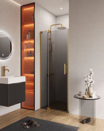 SLIDER-B-1-80/90-GRIGIO-GM Душевая дверь, артикул SLIDER-B-1-80/90-GRIGIO-GM