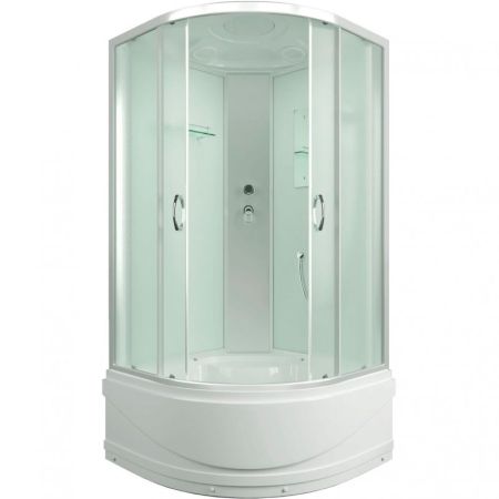 Душевая кабина Erlit Comfort ER3510TP 100x100 задняя стенка Белая стекло матовое, артикул ER3510TP-C3
